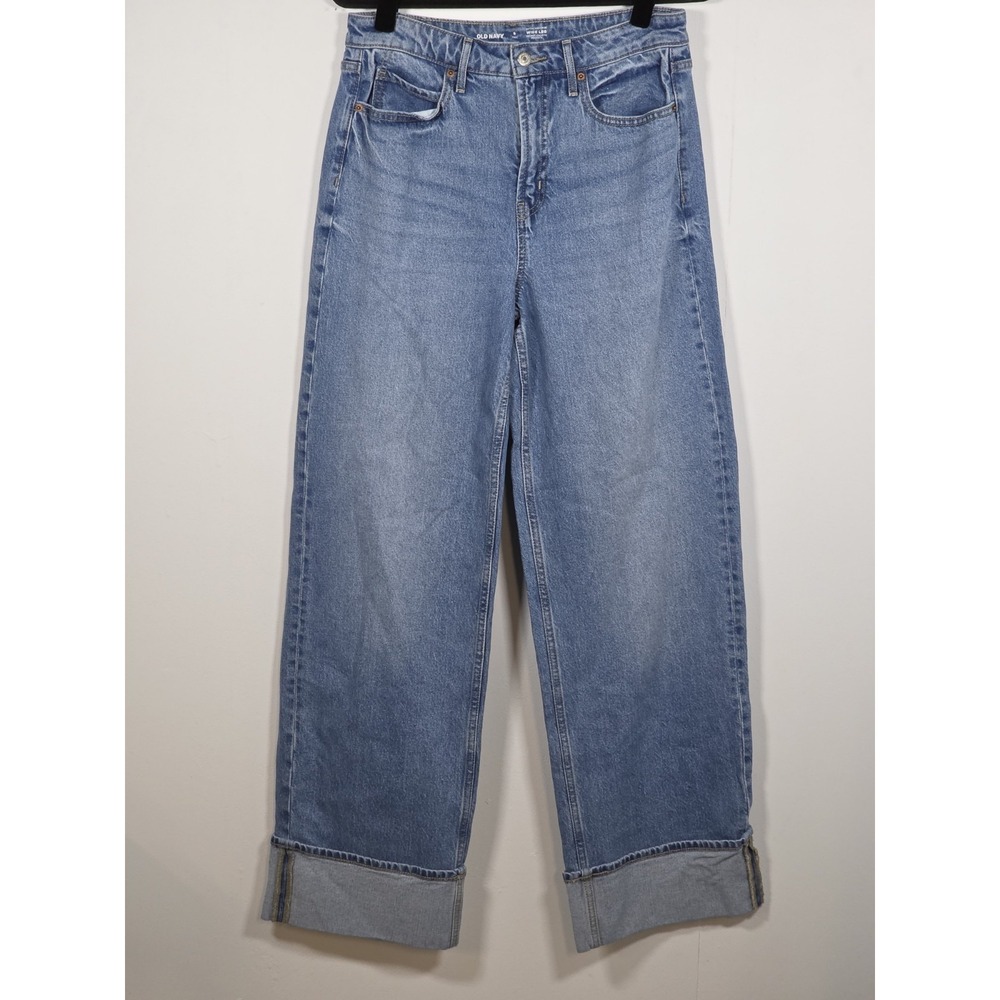 Old Navy Womens Extra High Rise Wide Cuffed 8 Tall Secret Smoothing